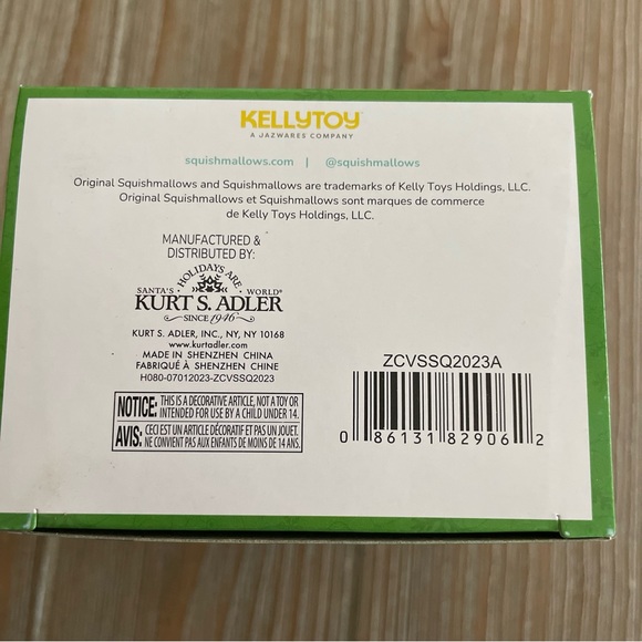 Squishmallows Kurt Adler 2023 MALCOLM MUSHROOM Christmas 3" Ornament NEW in BOX - Picture 5 of 5